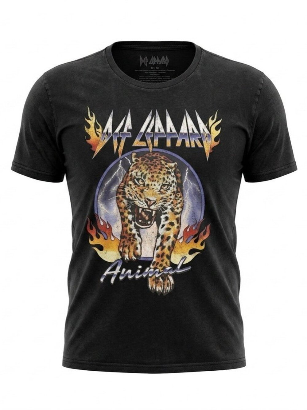 Def Leppard Animal T Shirt Size M Medium Black Rock Band Graphic Tee Hysteria